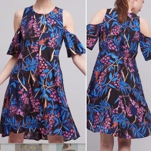 NWT Anthropologie Elia Open-Shoulder Floral Dress by Maeve, Size 4